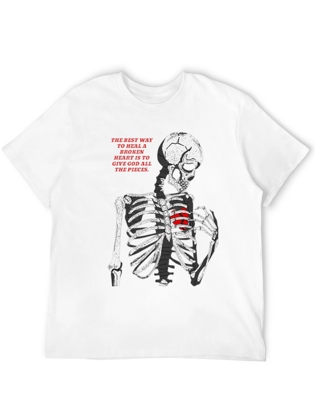 Skeleton Heart T-Shirt - Broken Heart Healing Graphic Tee