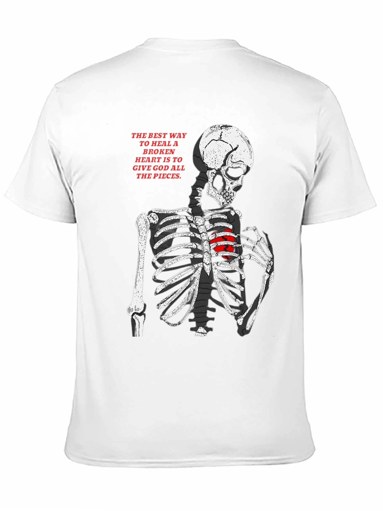 Skeleton Heart T-Shirt - Broken Heart Healing Graphic Tee