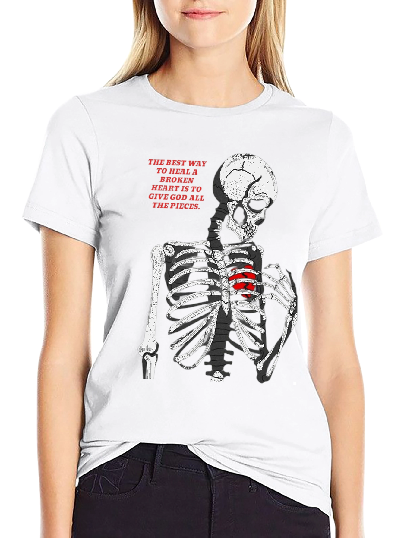 Skeleton Heart T-Shirt - Broken Heart Healing Graphic Tee