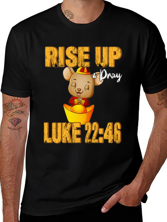 Rise Up & Pray T-Shirt - Luke 22:46 Cartoon Mouse