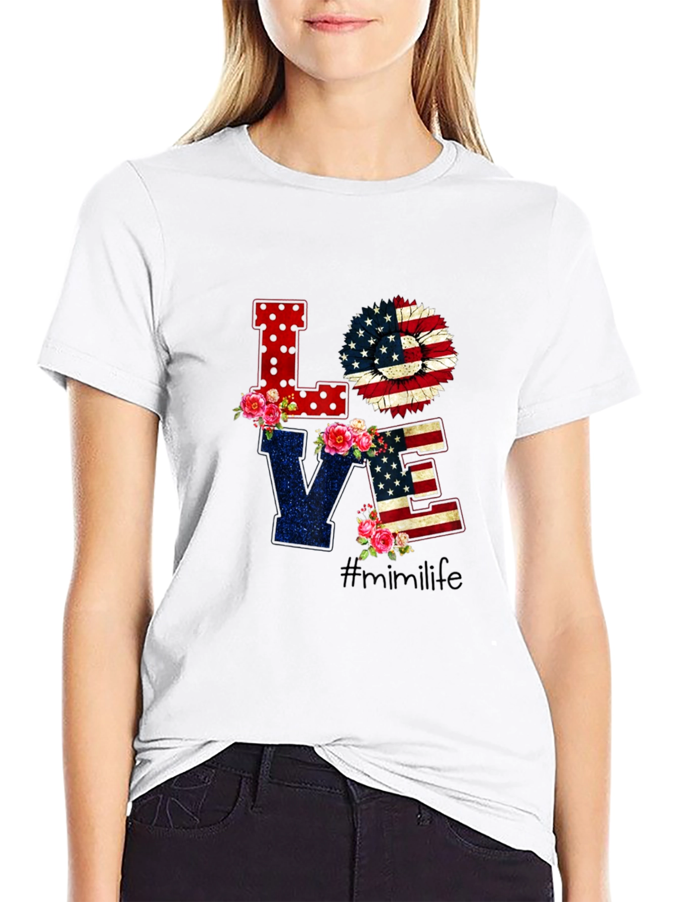 Patriotic LOVE Graphic T-Shirt