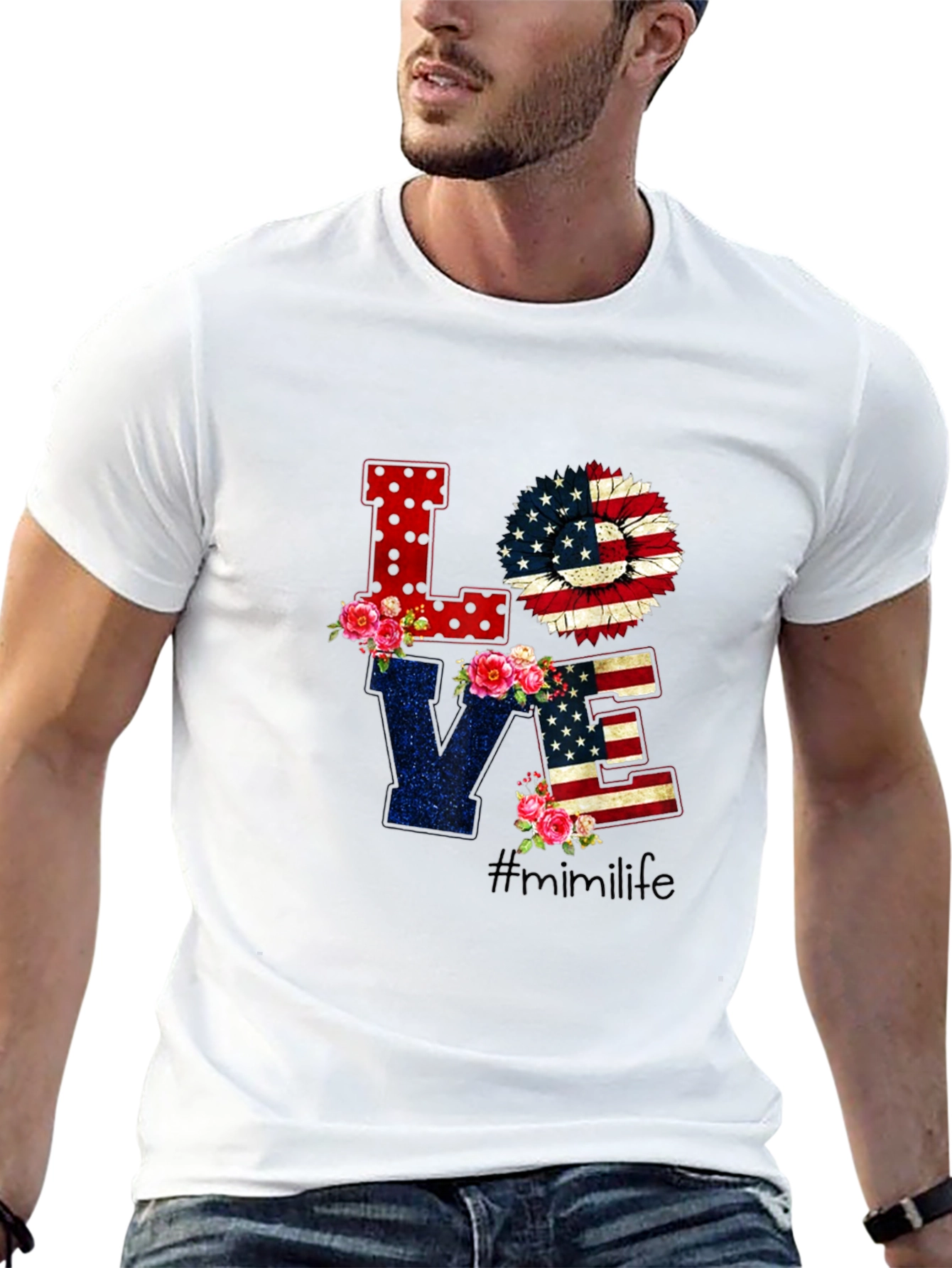 Patriotic LOVE Graphic T-Shirt