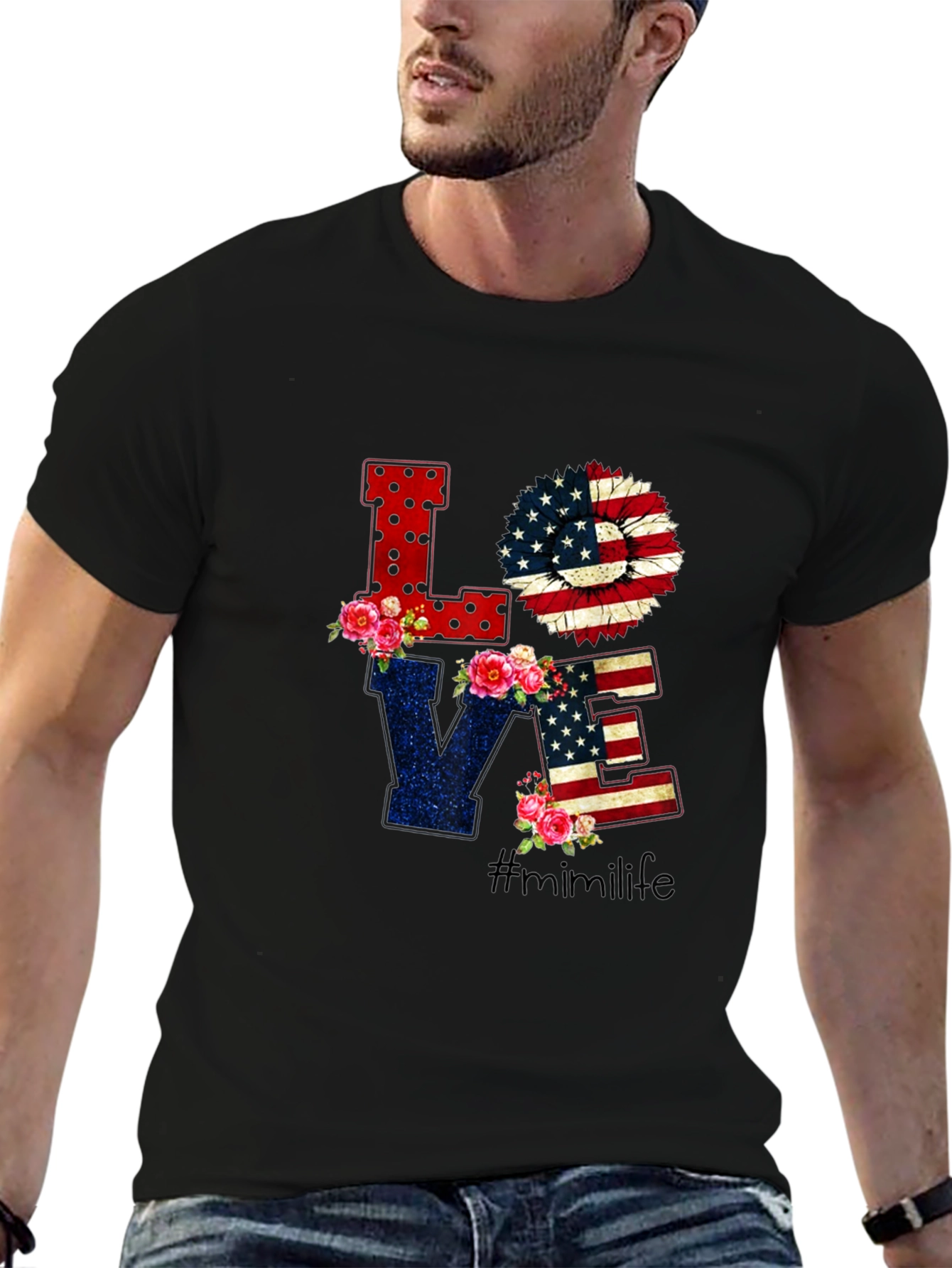 Patriotic LOVE Graphic T-Shirt