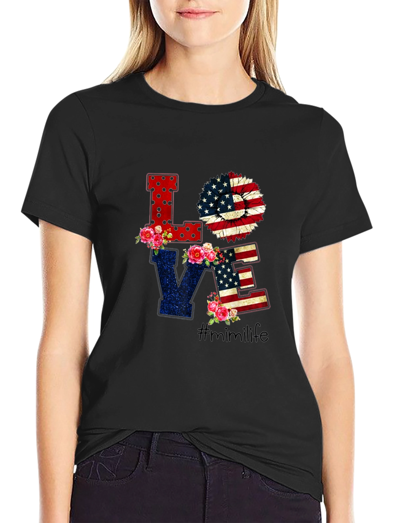 Patriotic LOVE Graphic T-Shirt