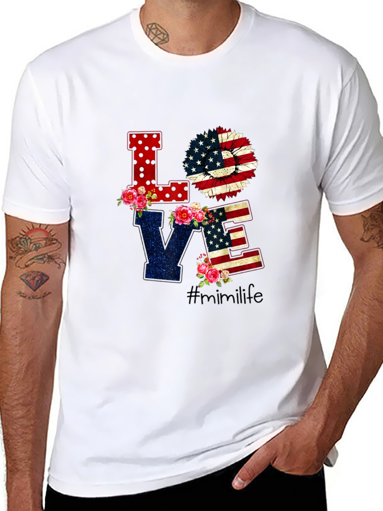 Patriotic LOVE Graphic T-Shirt