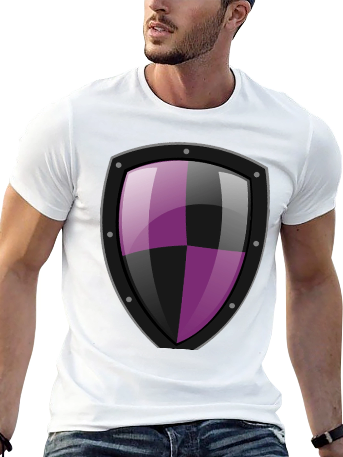 Shield Graphic T-Shirt - Black Cotton Tee