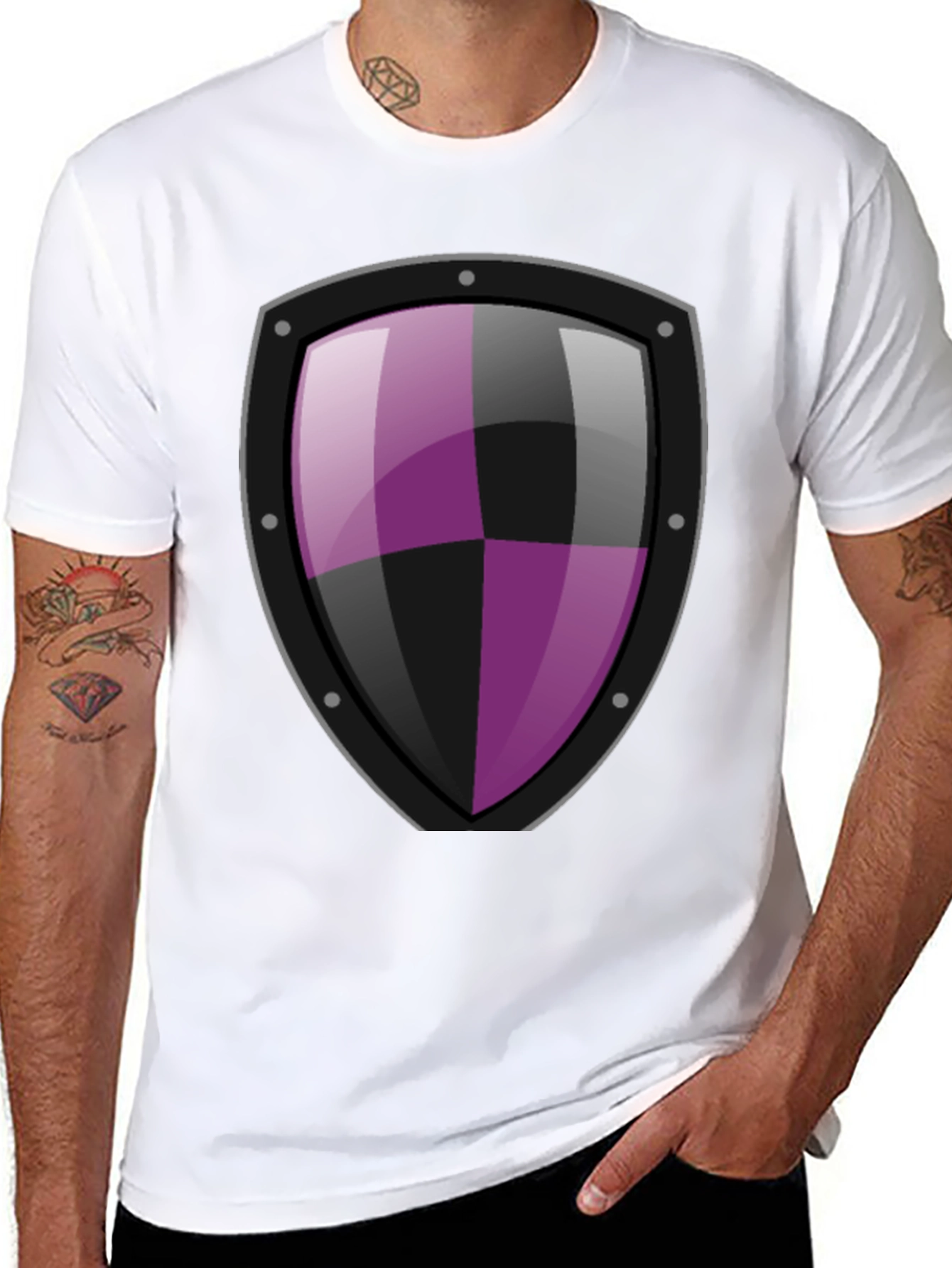 Shield Graphic T-Shirt - Black Cotton Tee