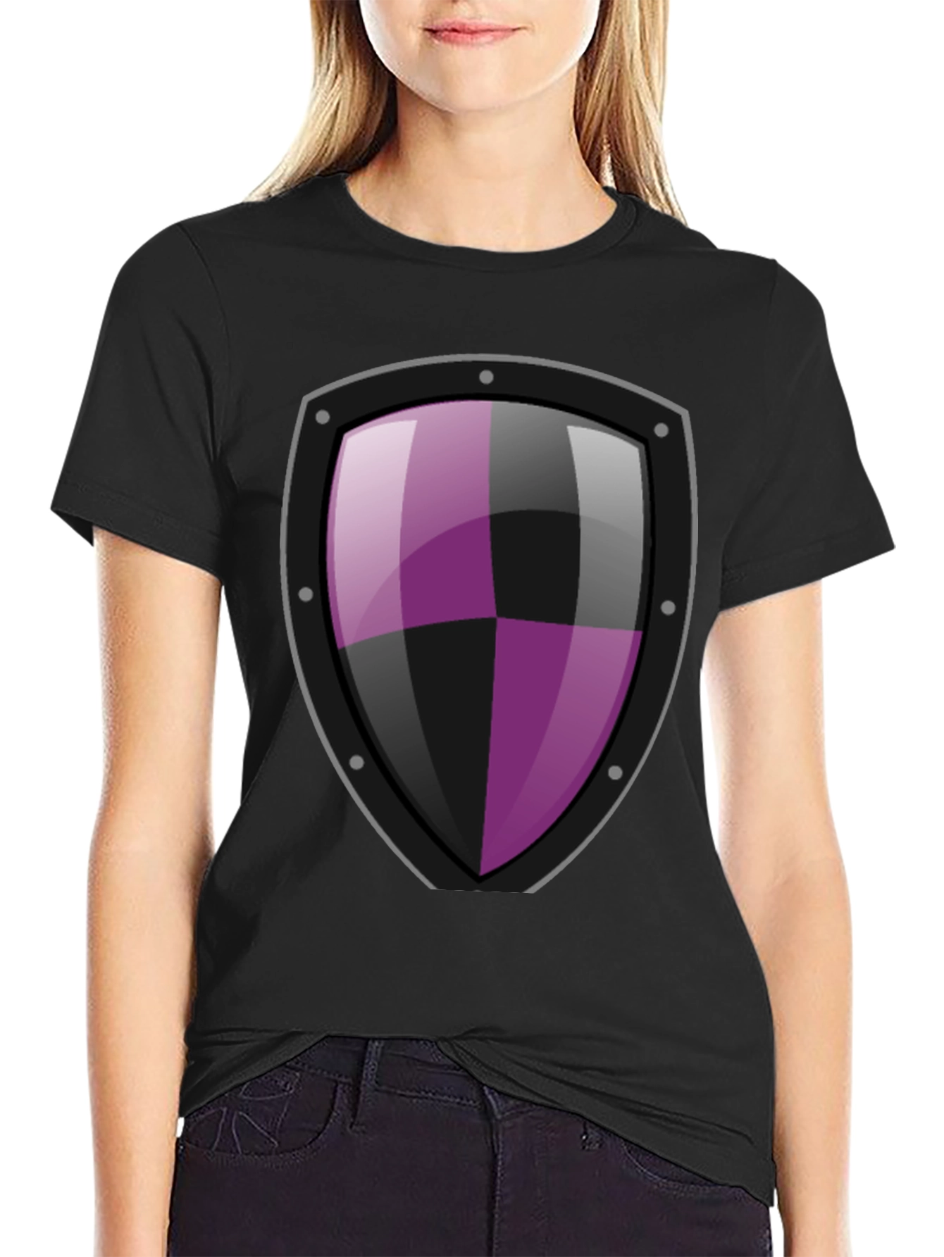Shield Graphic T-Shirt - Black Cotton Tee