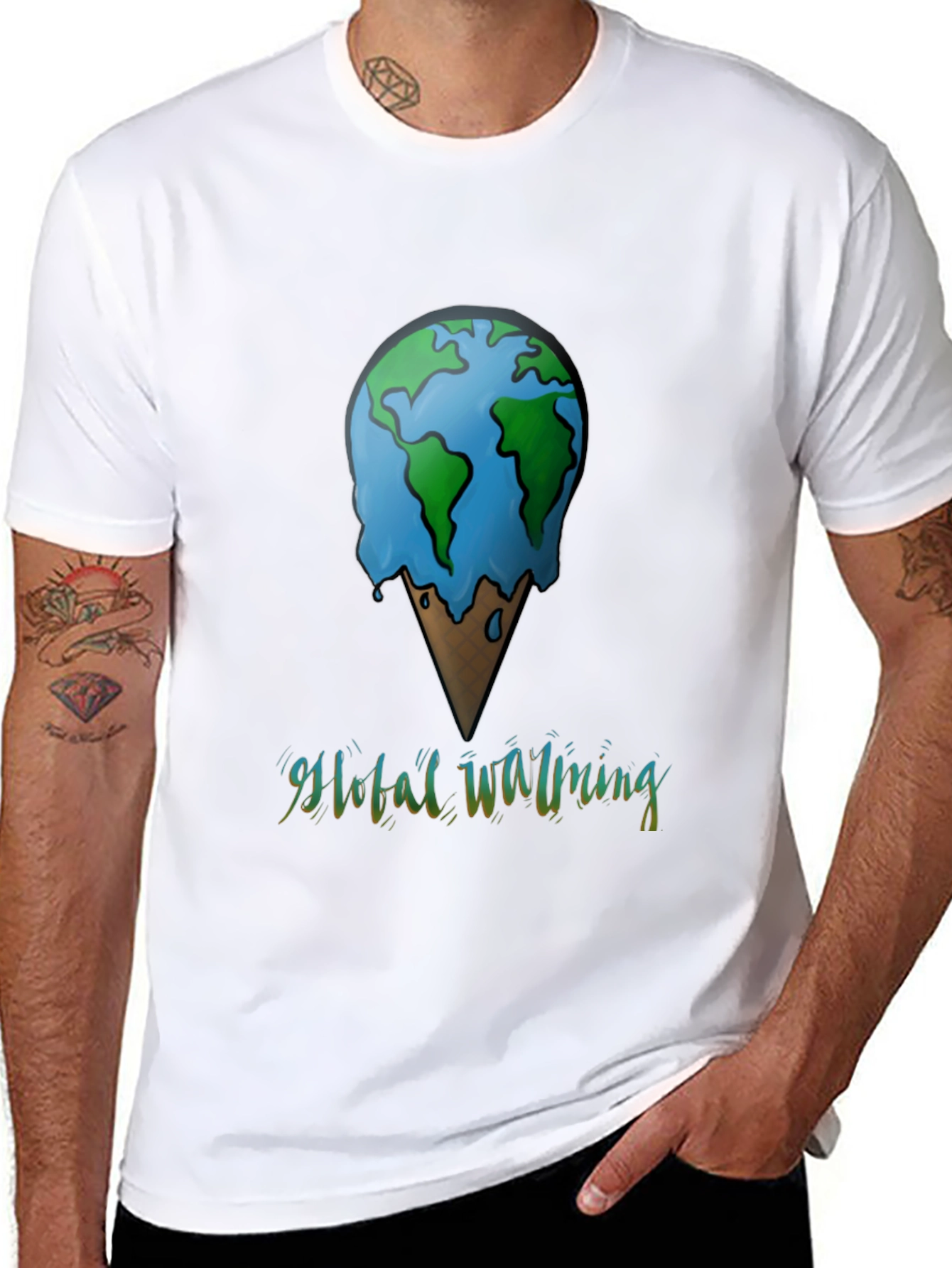 Global Warming Tee - Earth Ice Cream Cone