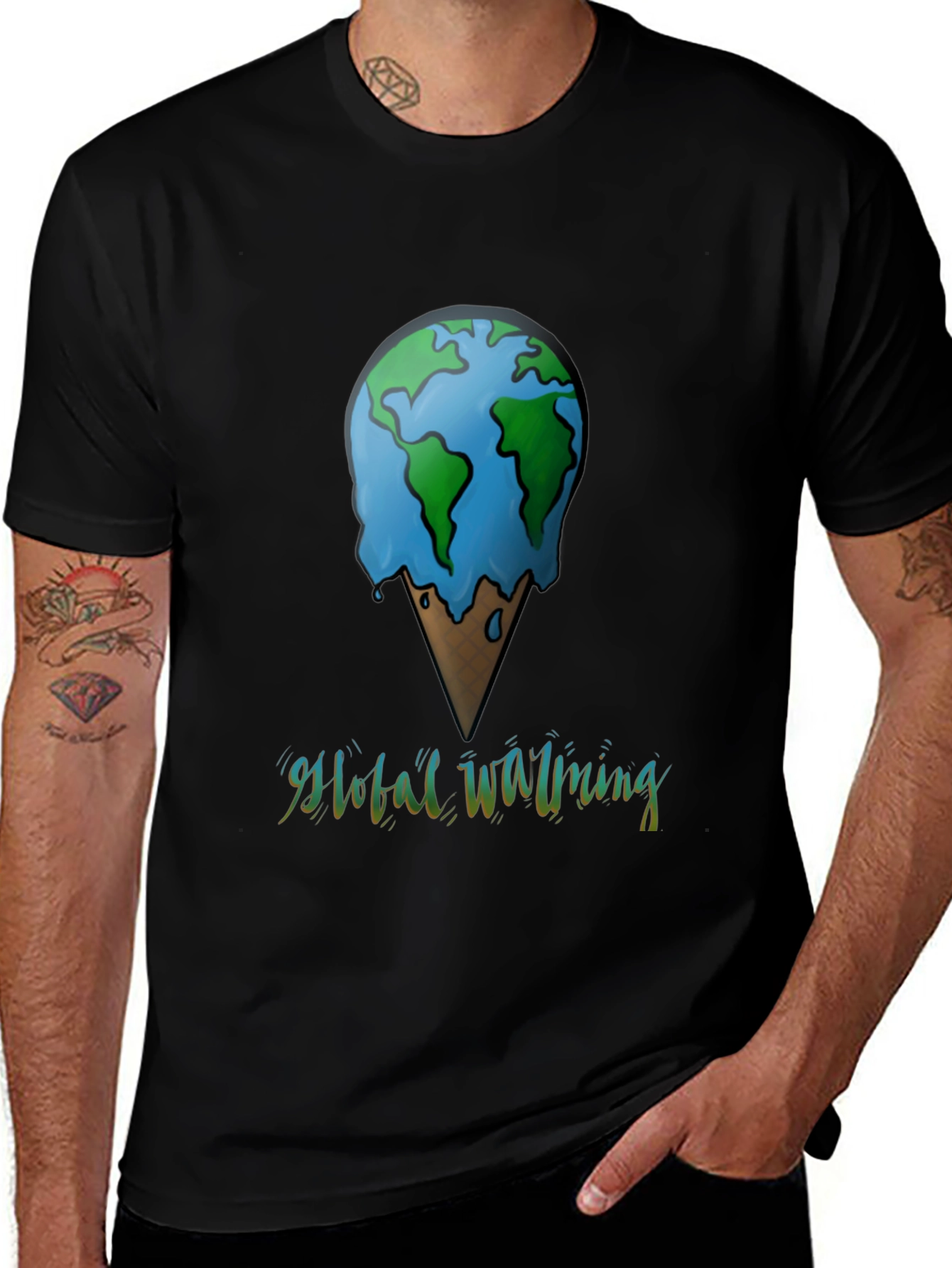 Global Warming Tee - Earth Ice Cream Cone
