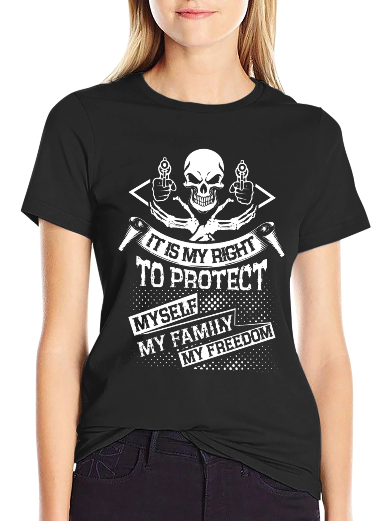 Skull and Guns T-Shirt - Right to Protect