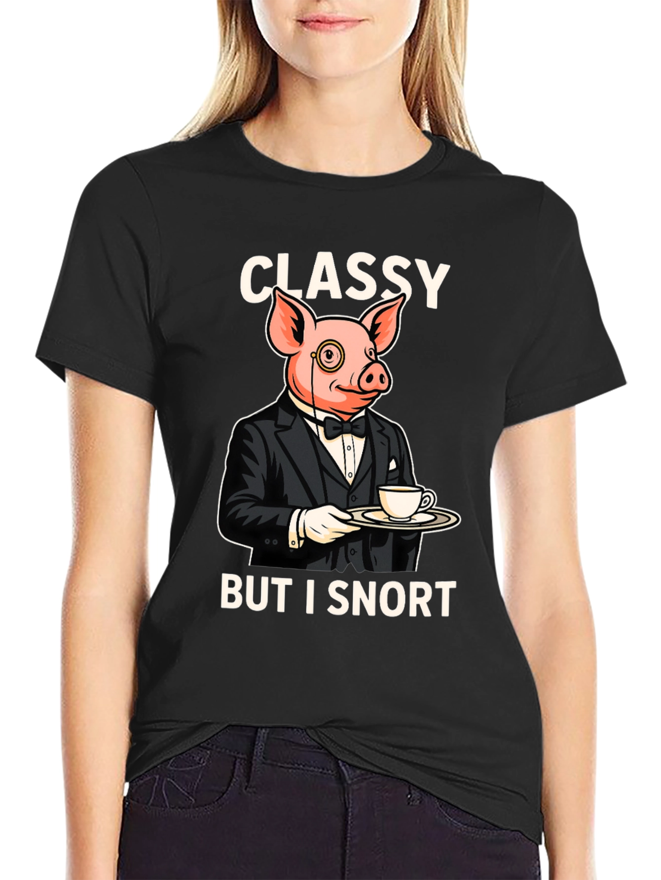 Classy But I Snort Pig T-Shirt