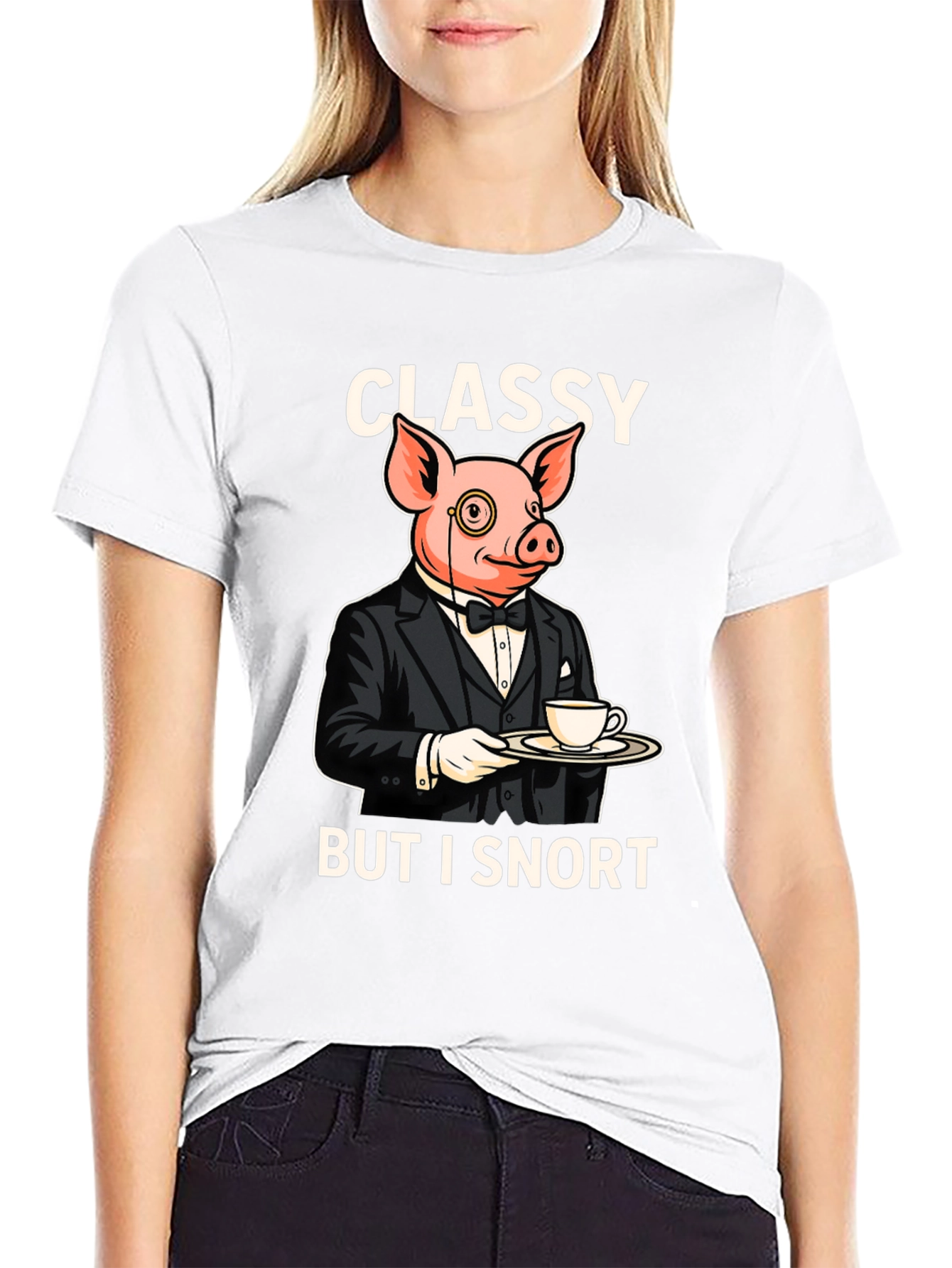 Classy But I Snort Pig T-Shirt