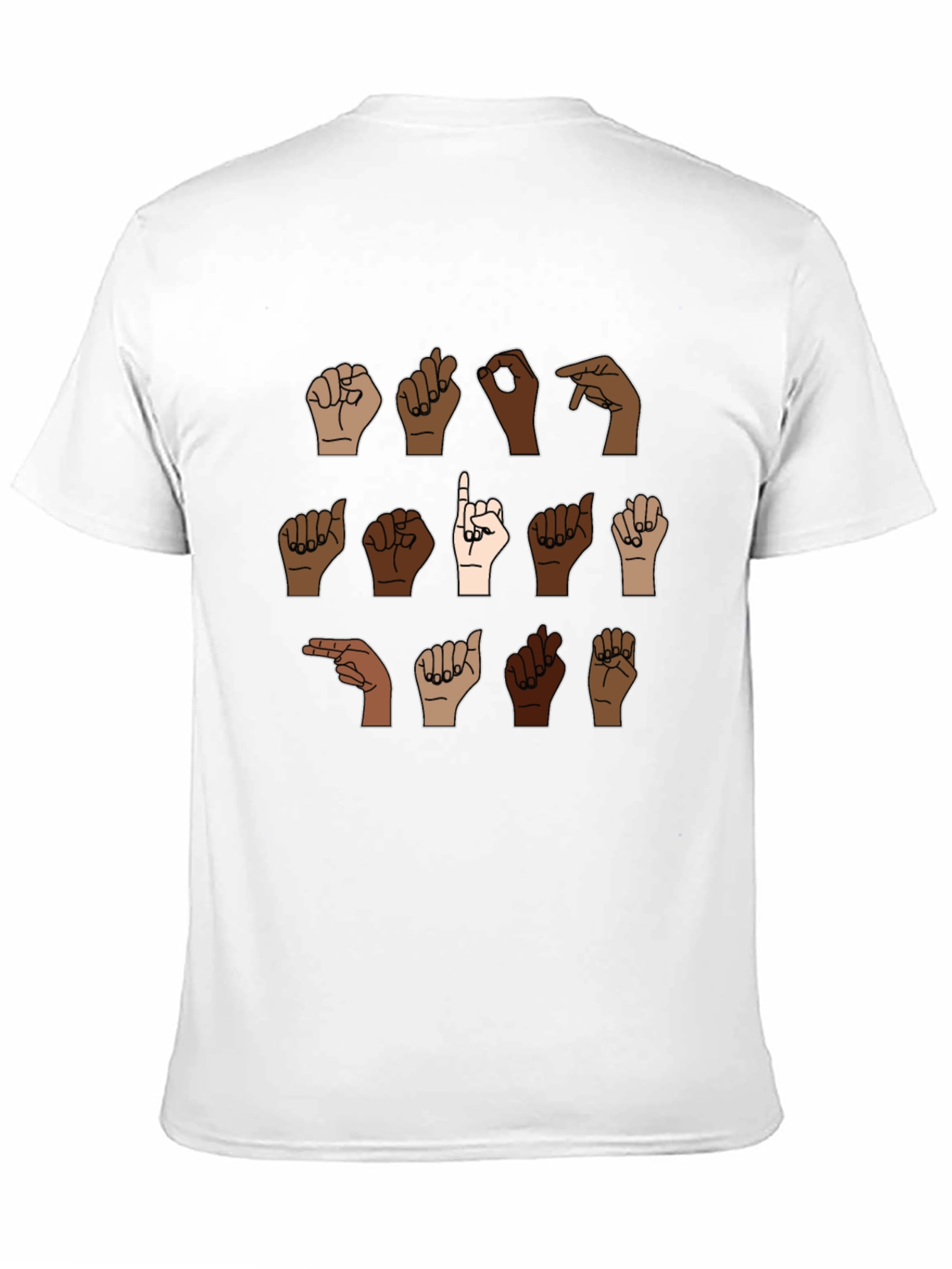 Diverse Hands ASL Black T-Shirt