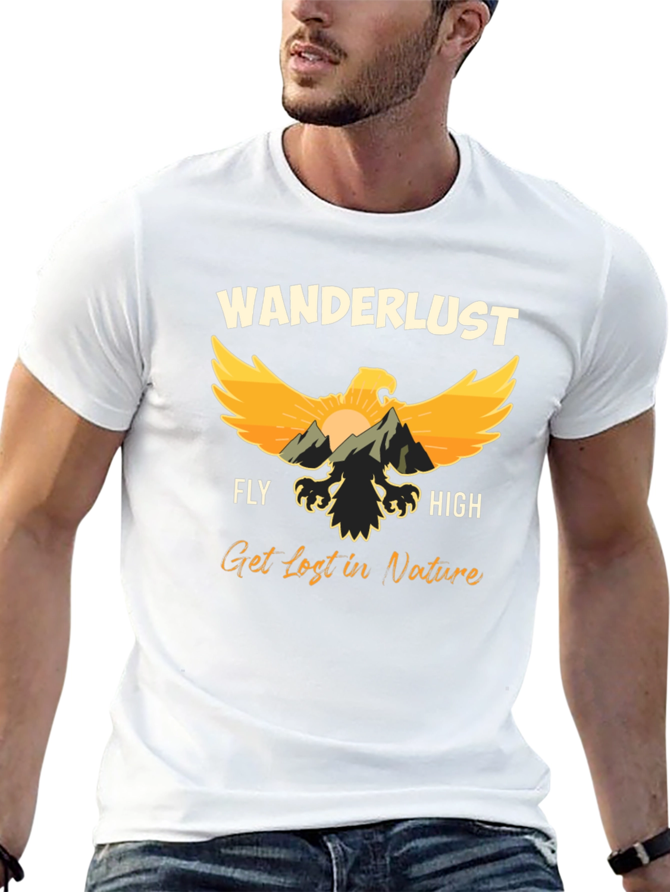 Wanderlust Eagle Graphic T-Shirt - Nature Lover Tee