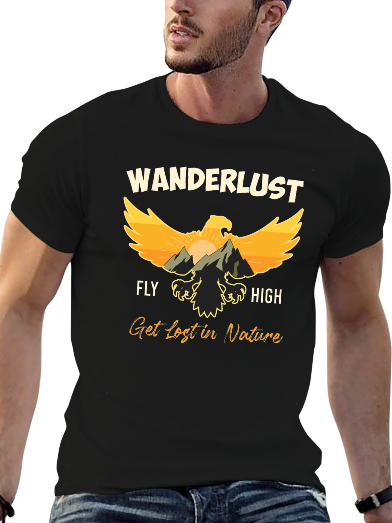 Wanderlust Eagle Graphic T-Shirt - Nature Lover Tee