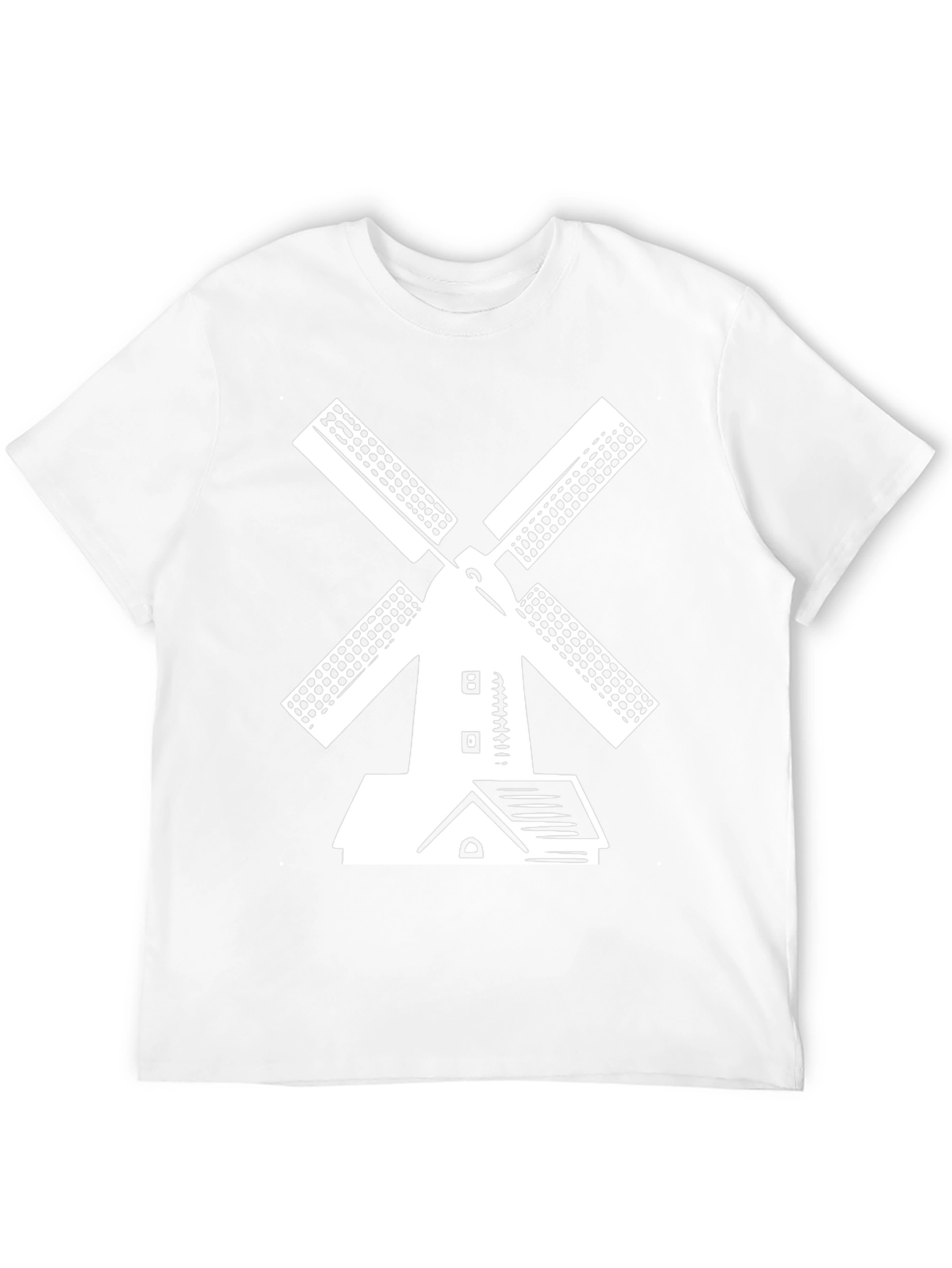 Windmill Graphic Tee - Black Cotton T-Shirt