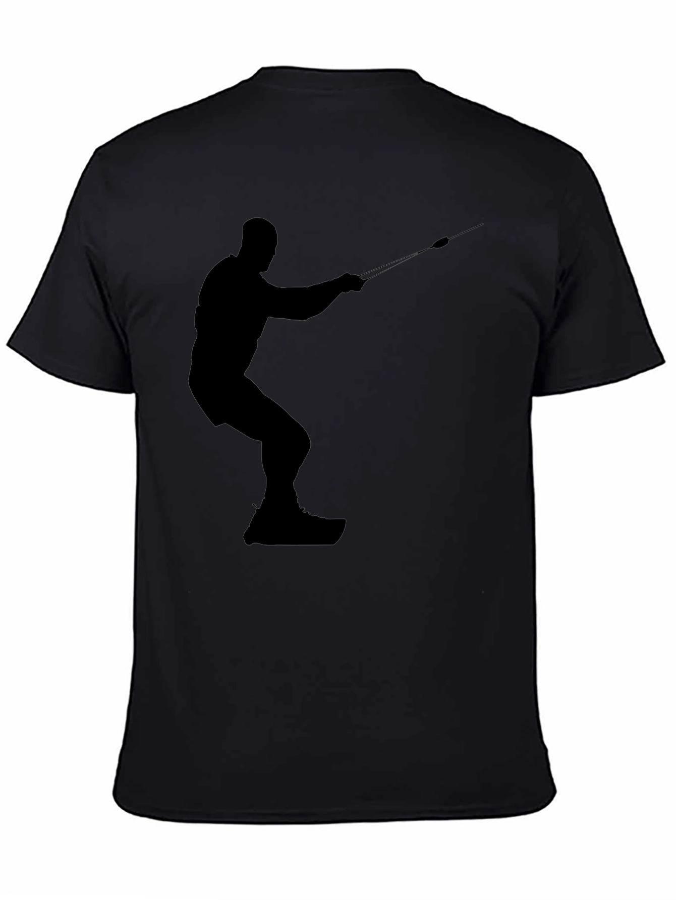 Silhouette Water Skiing Black Tee