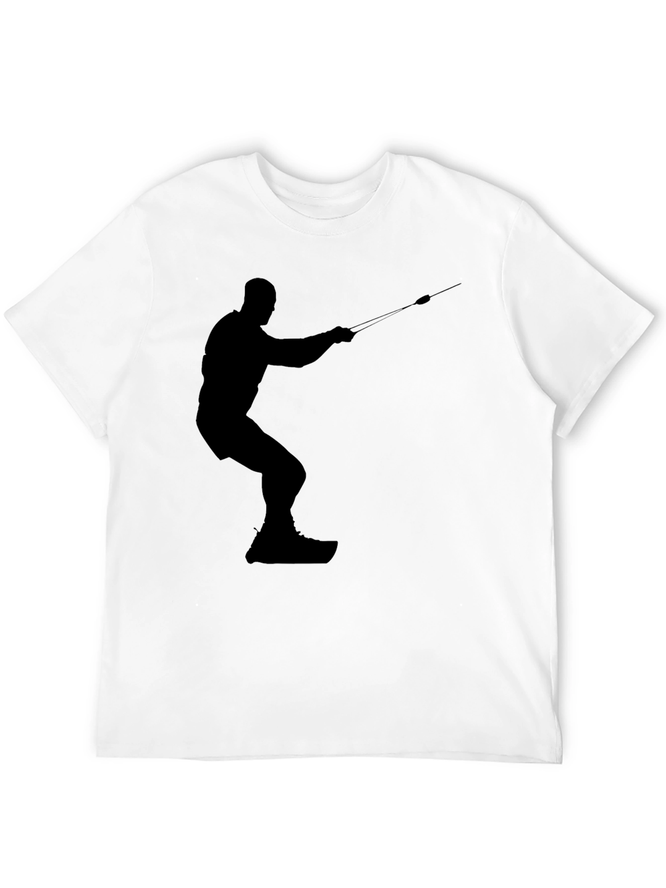 Silhouette Water Skiing Black Tee