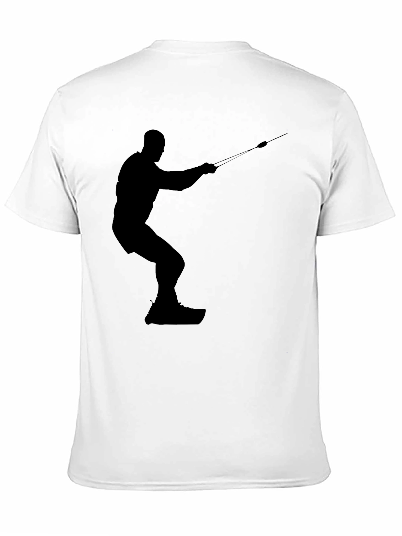 Silhouette Water Skiing Black Tee