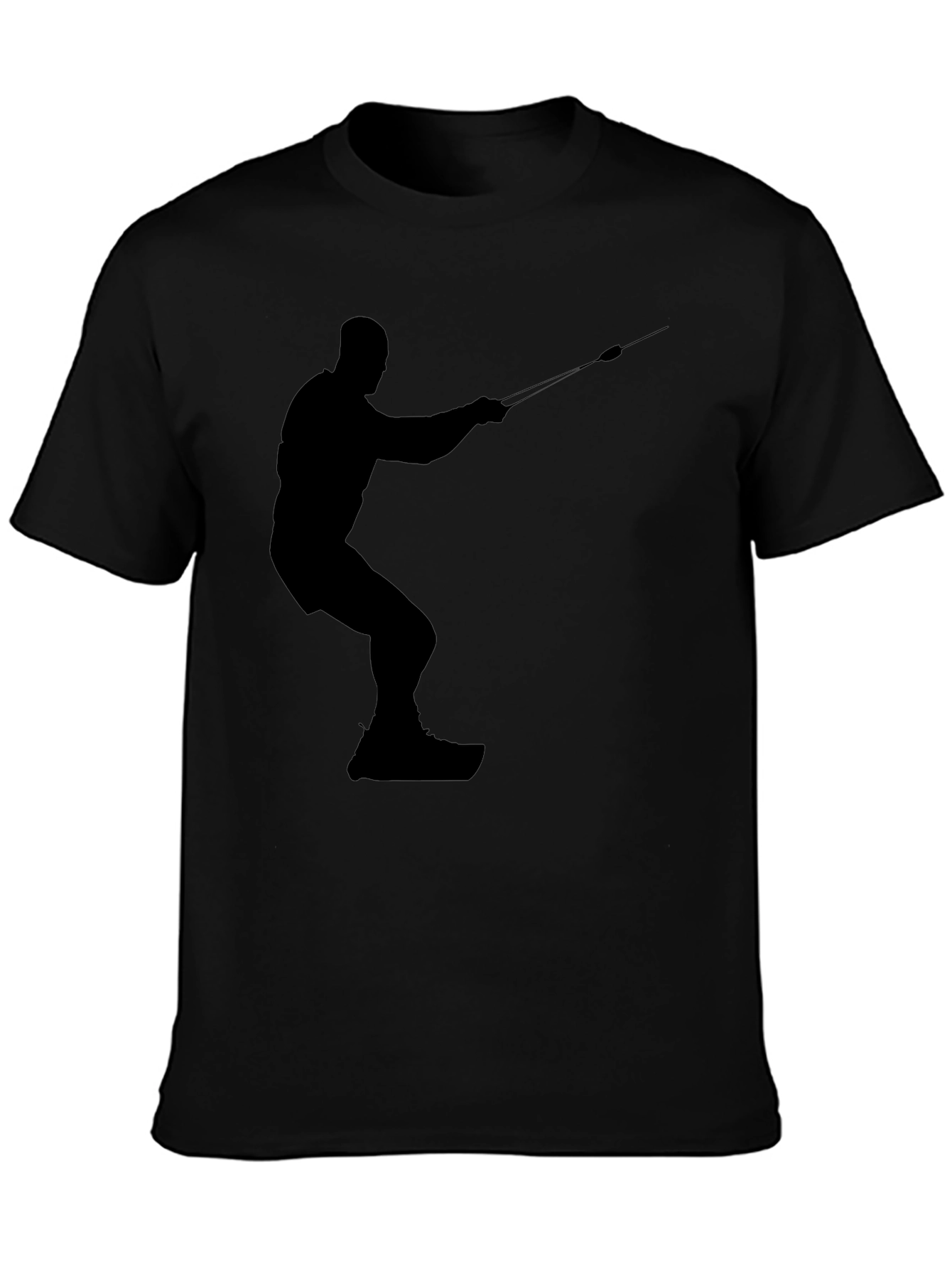 Silhouette Water Skiing Black Tee