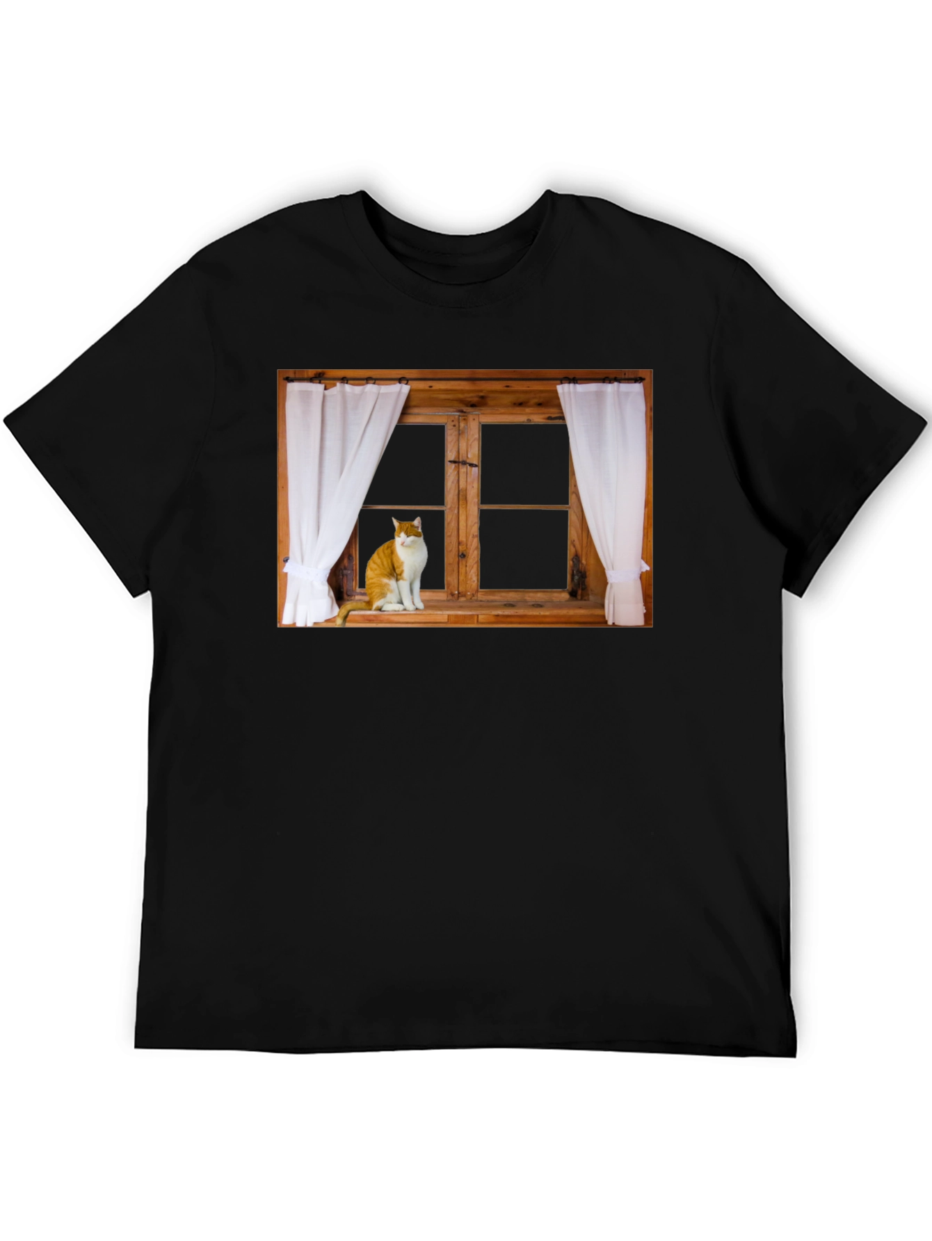 Cat in Window Graphic T-Shirt