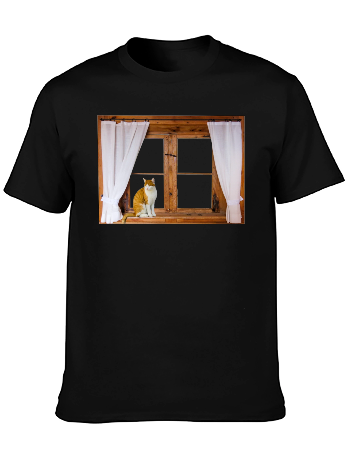 Cat in Window Graphic T-Shirt