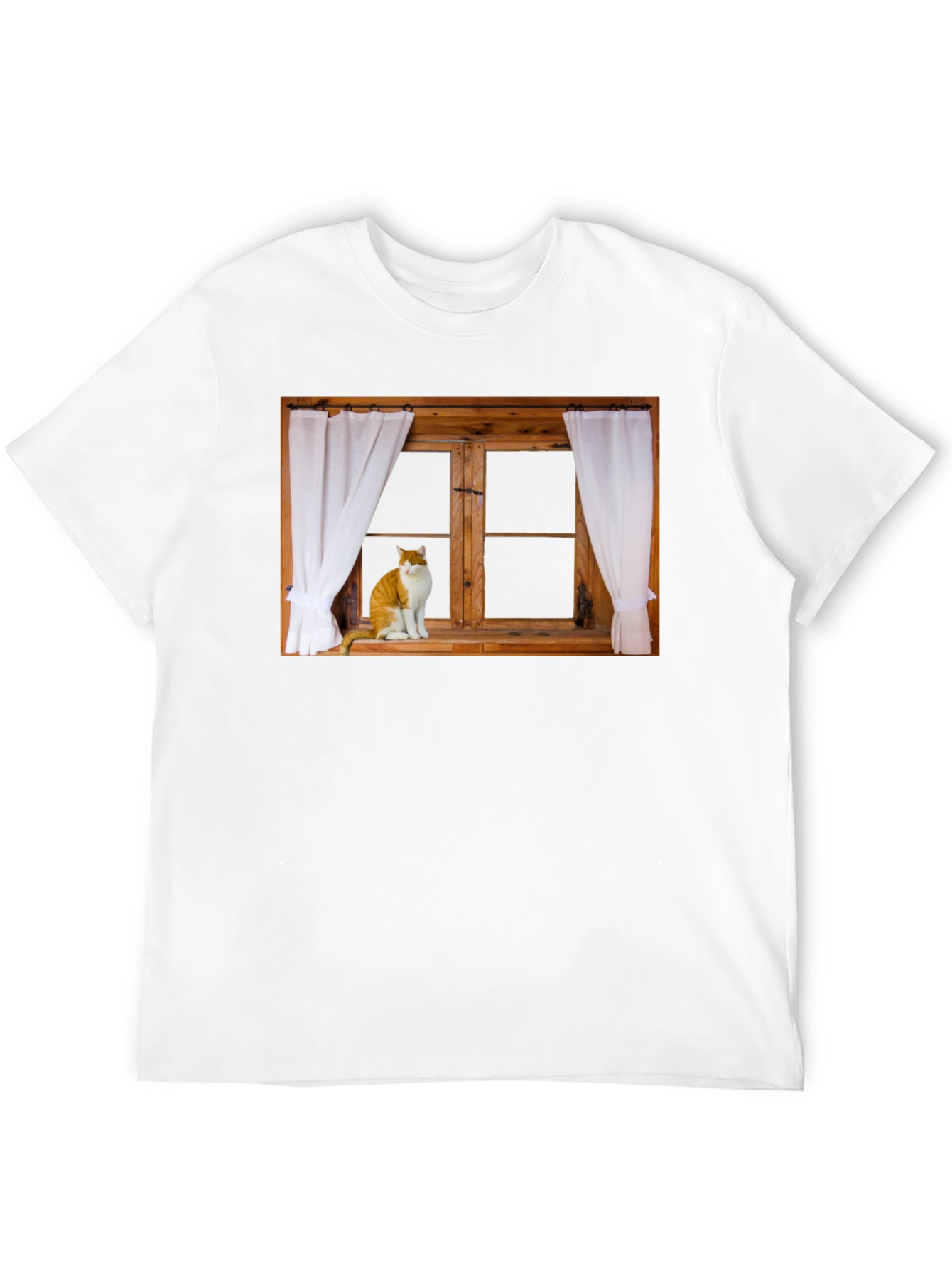 Cat in Window Graphic T-Shirt