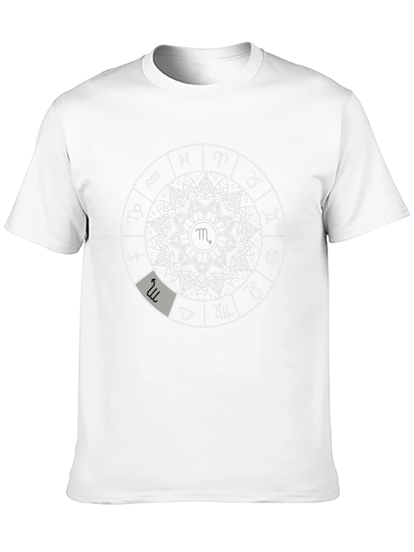 Zodiac Mandala Black T-Shirt - Astrological Sign Design