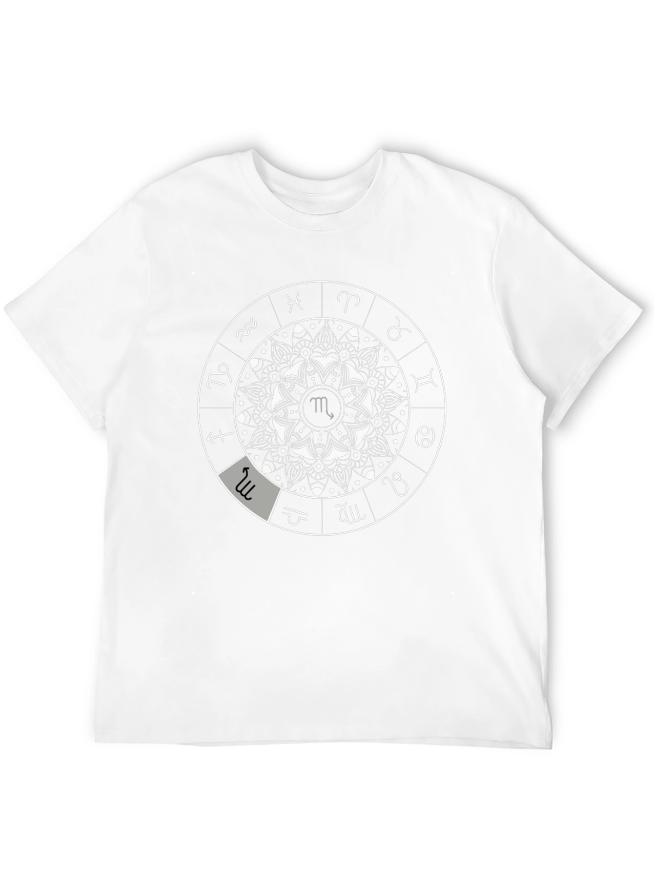 Zodiac Mandala Black T-Shirt - Astrological Sign Design