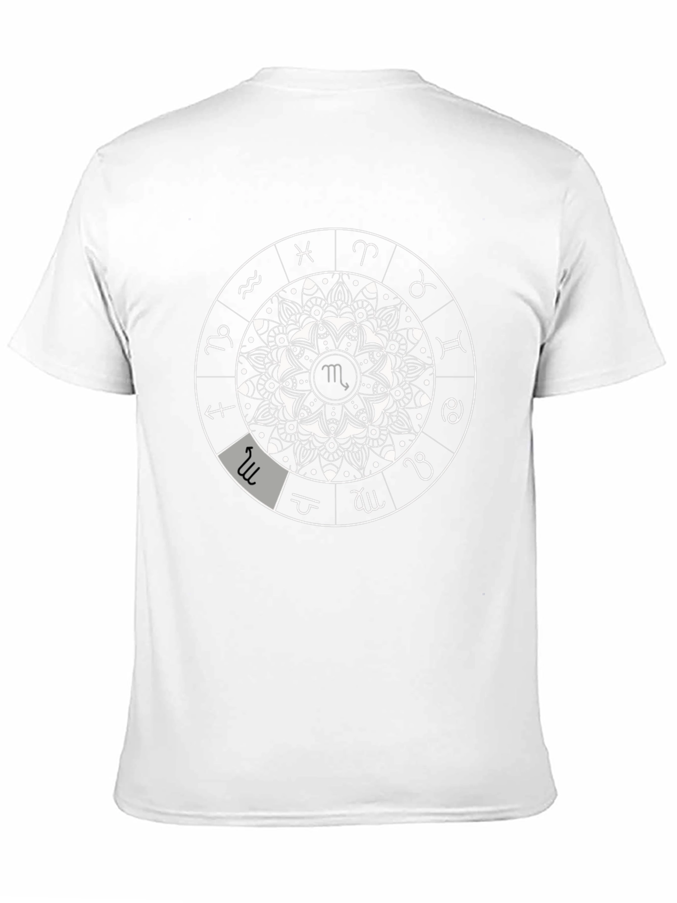 Zodiac Mandala Black T-Shirt - Astrological Sign Design