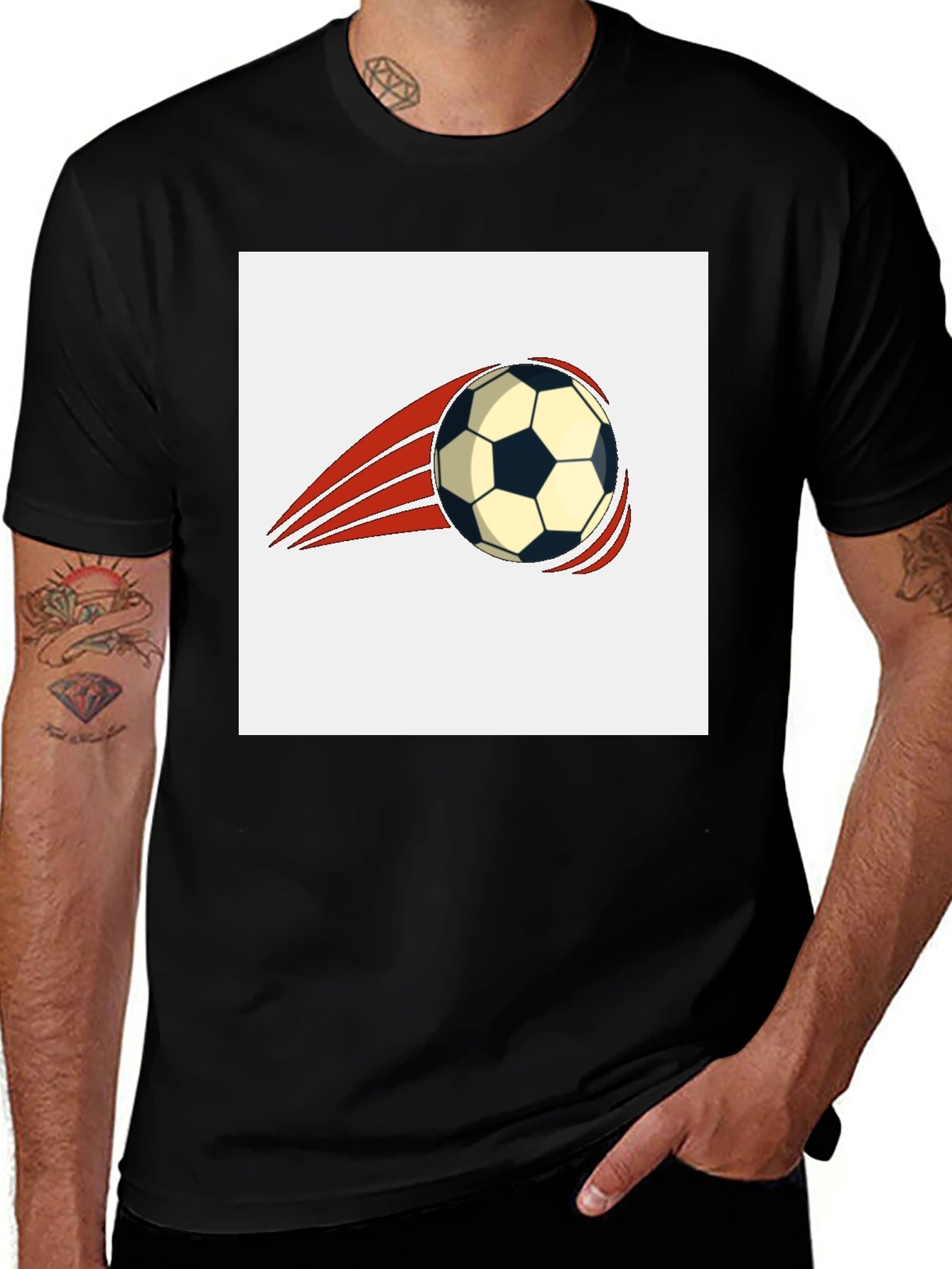 Soccer Ball Graphic Tee - Black