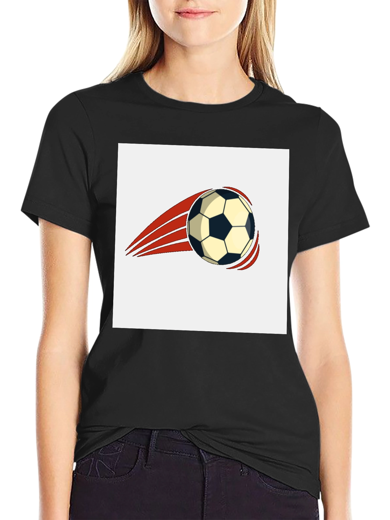 Soccer Ball Graphic Tee - Black