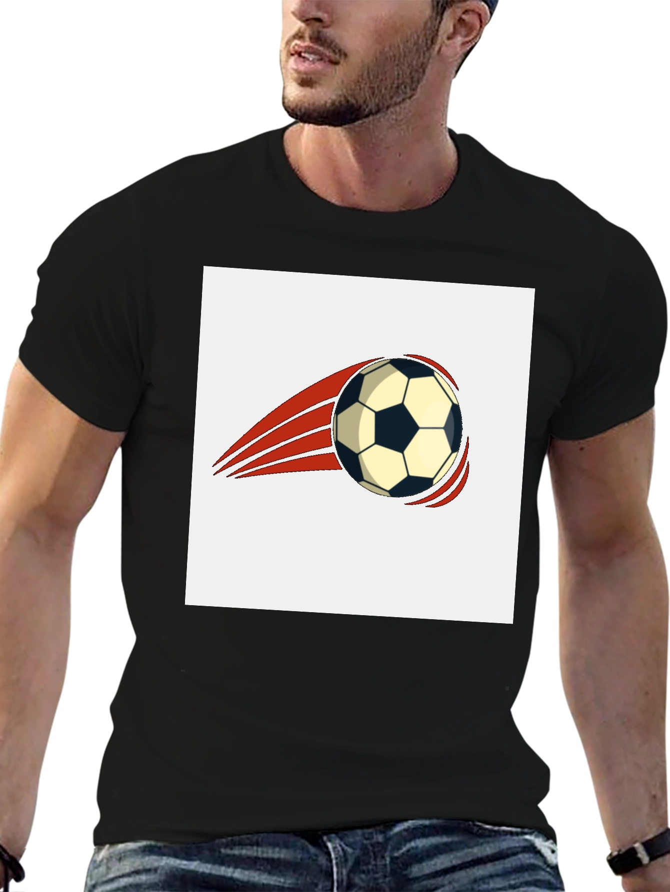 Soccer Ball Graphic Tee - Black