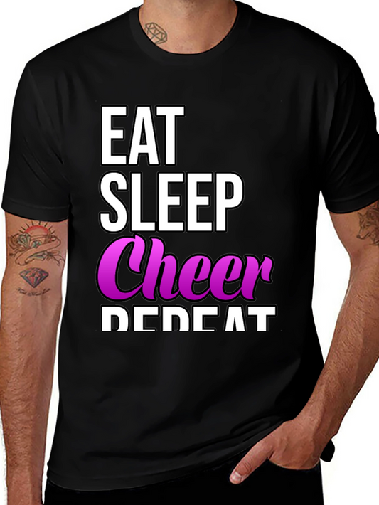 Eat Sleep Cheer Repeat T-Shirt - Cheerleading Tee