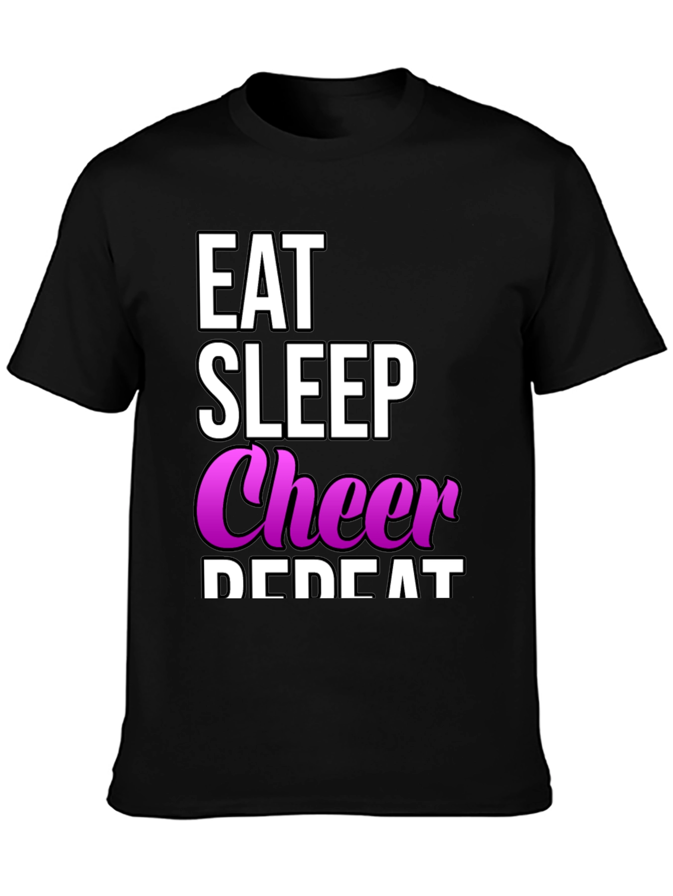 Eat Sleep Cheer Repeat T-Shirt - Cheerleading Tee