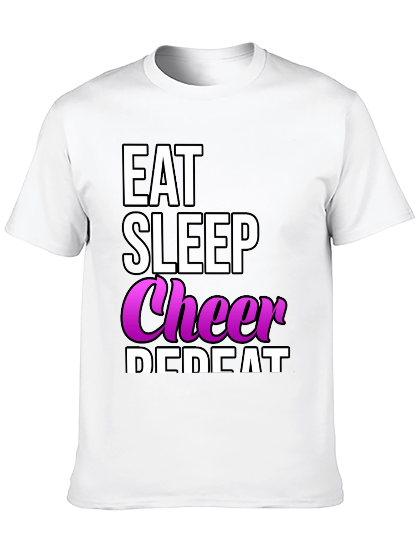 Eat Sleep Cheer Repeat T-Shirt - Cheerleading Tee