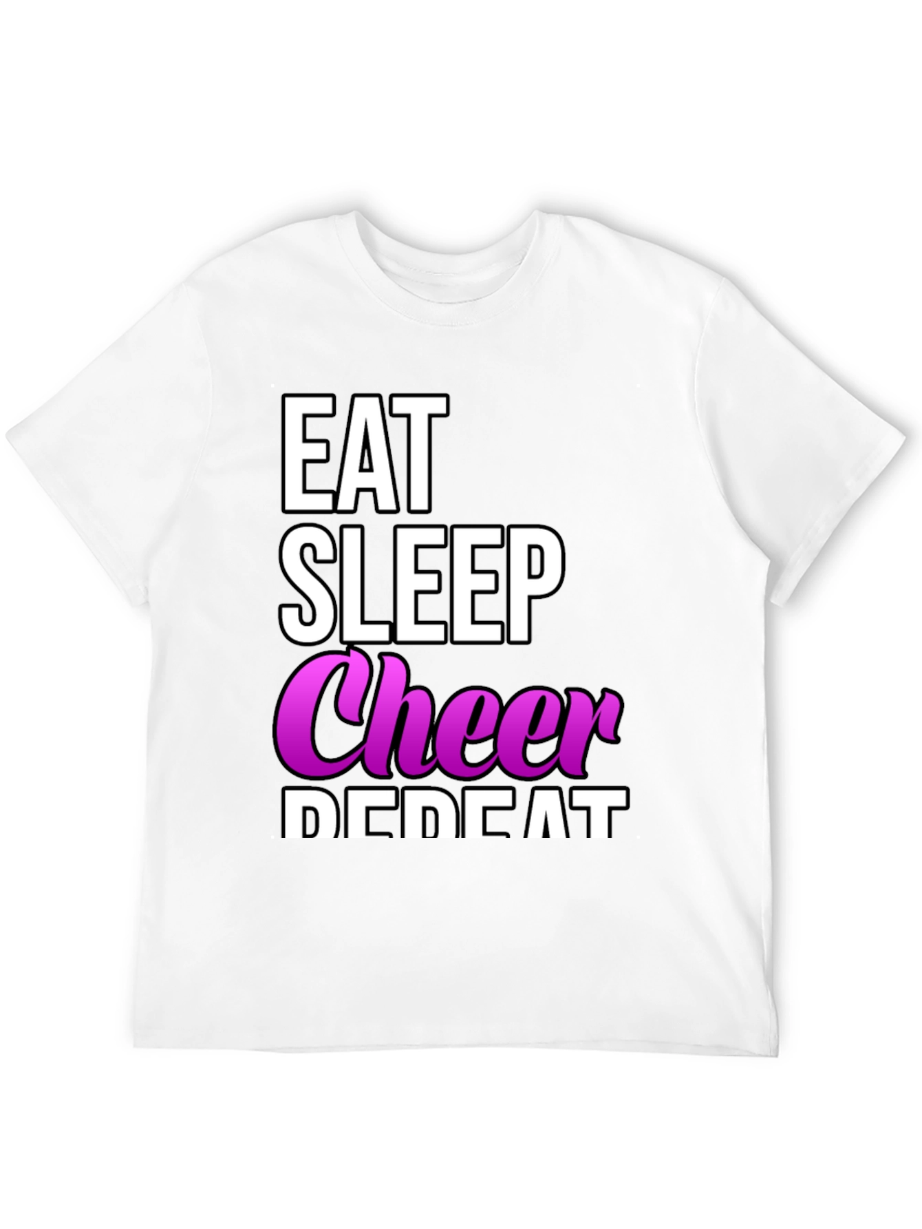 Eat Sleep Cheer Repeat T-Shirt - Cheerleading Tee