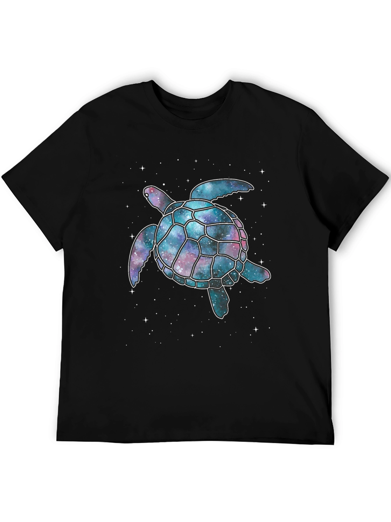 Cosmic Turtle Graphic T-Shirt - Black