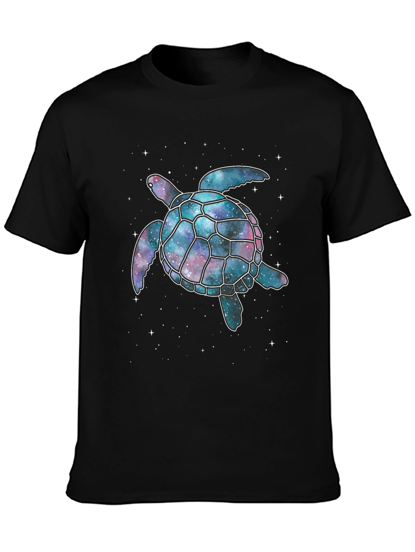 Cosmic Turtle Graphic T-Shirt - Black