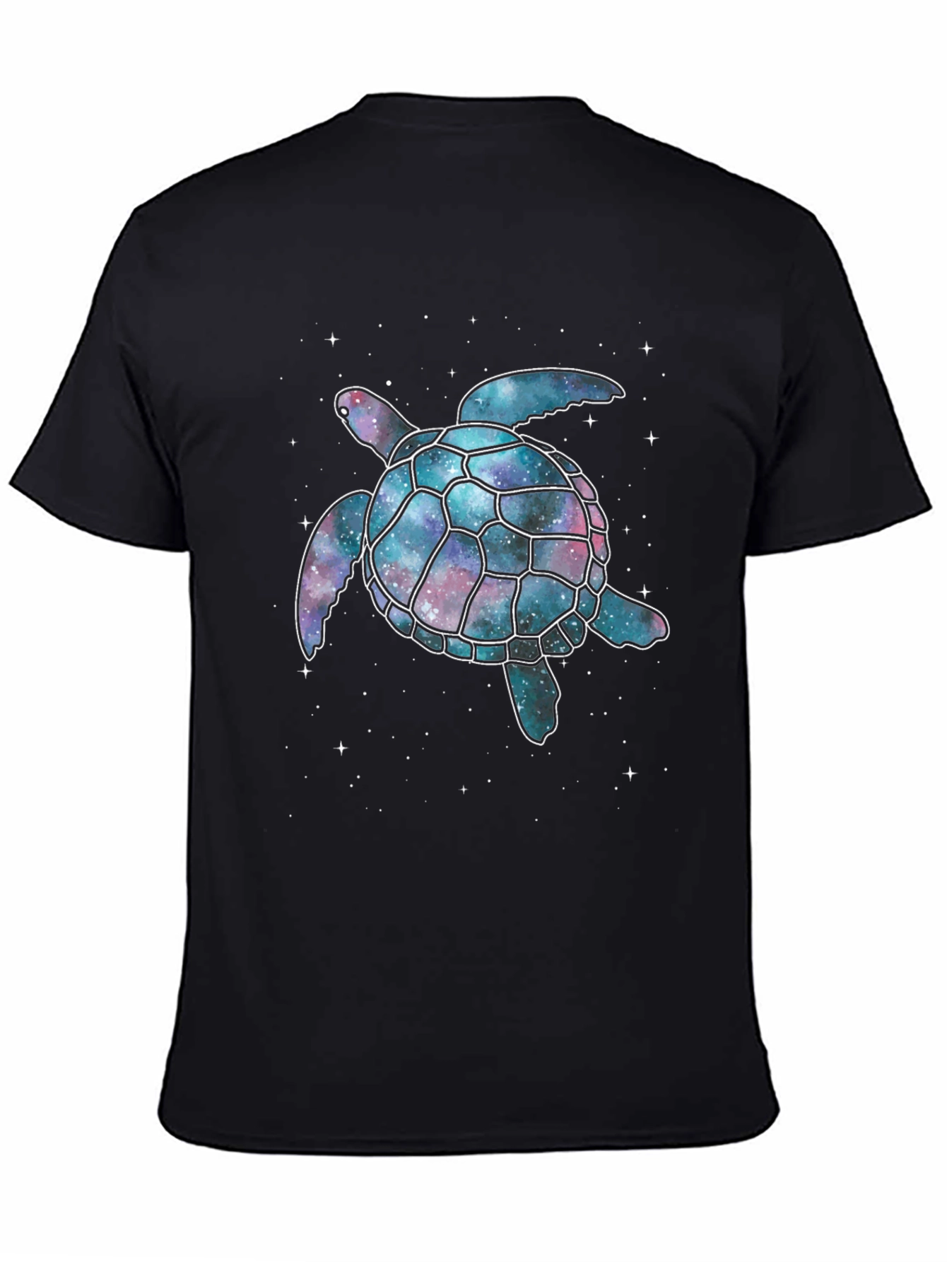 Cosmic Turtle Graphic T-Shirt - Black