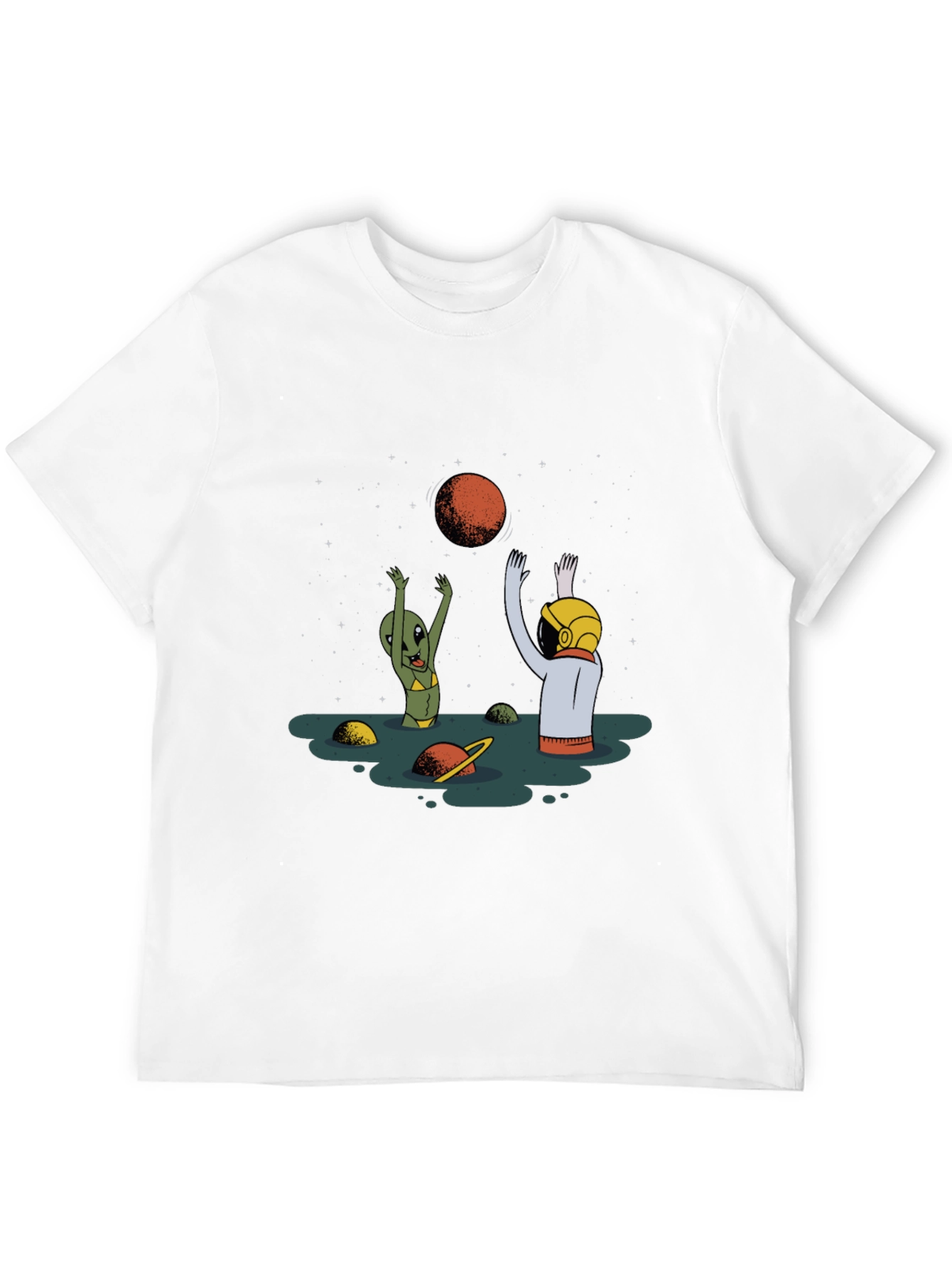 Alien Astronaut T-Shirt - Cosmic Beach Vibes