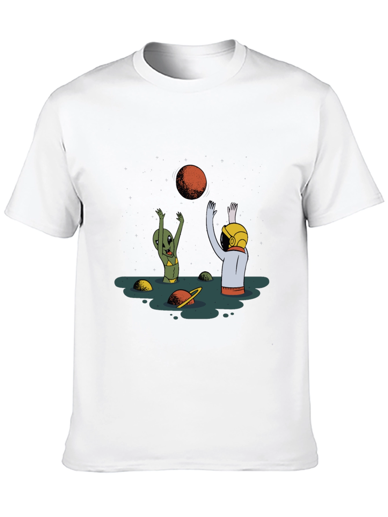 Alien Astronaut T-Shirt - Cosmic Beach Vibes