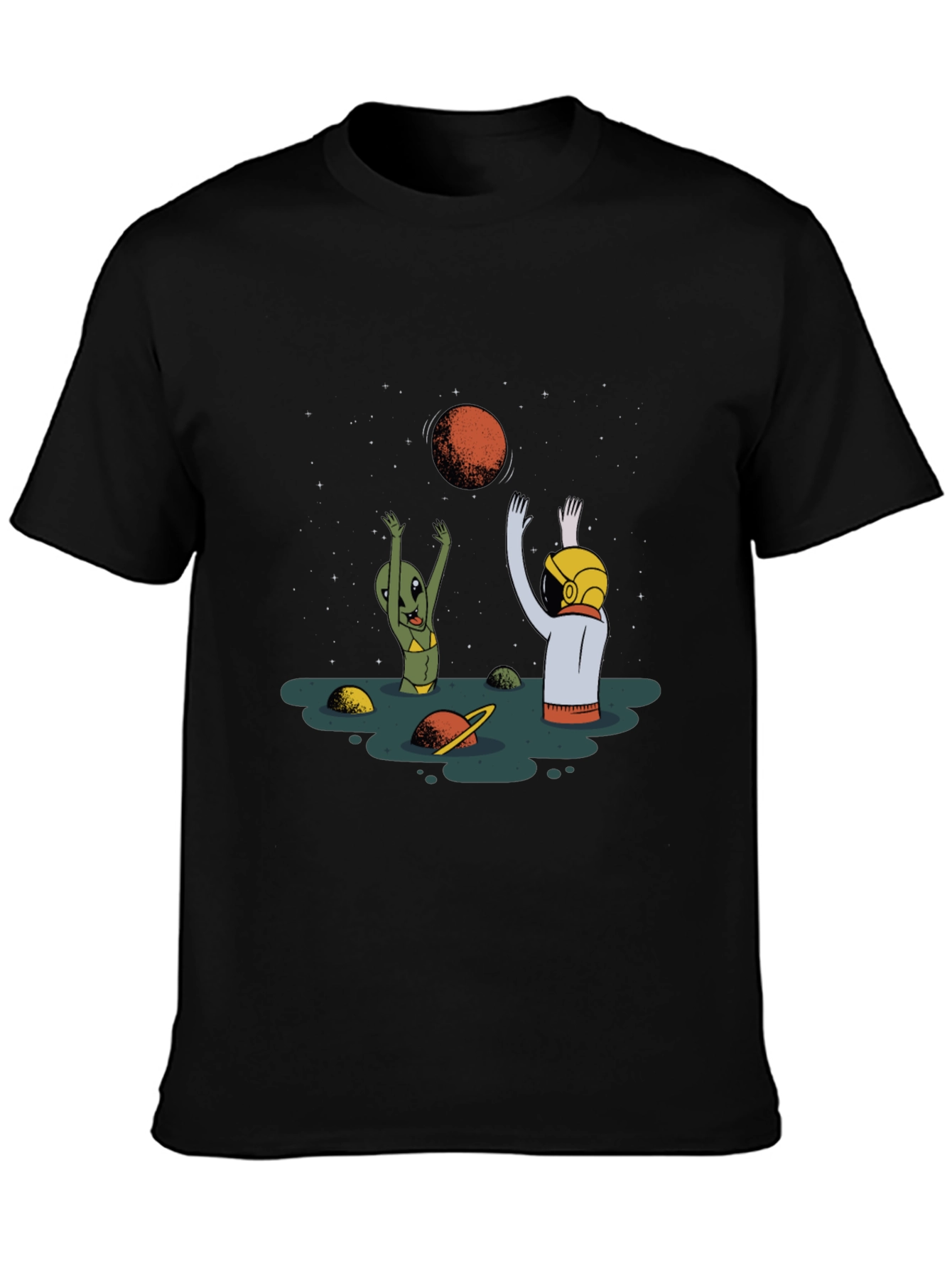 Alien Astronaut T-Shirt - Cosmic Beach Vibes