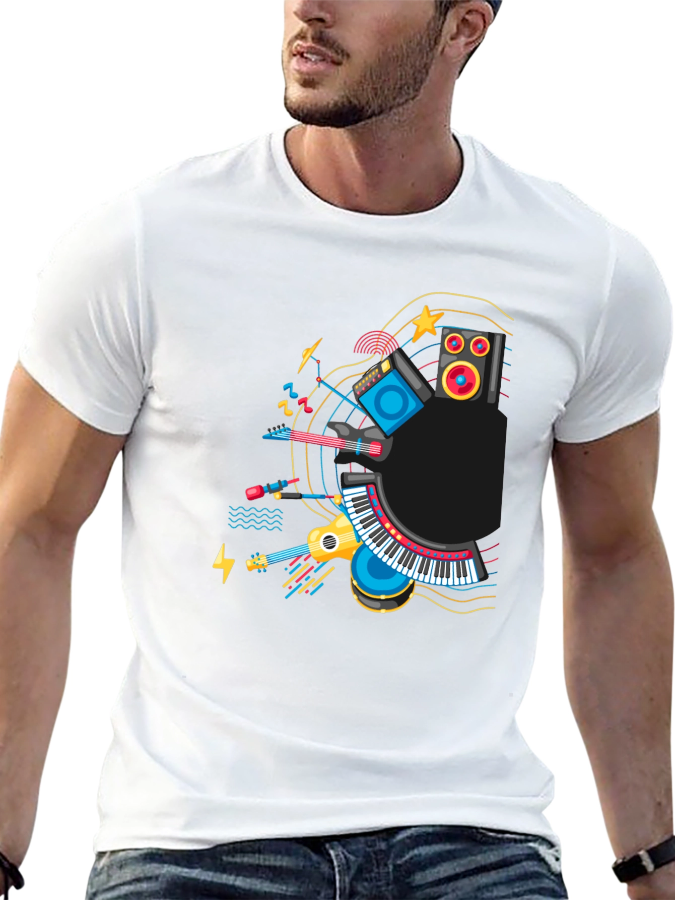Music Lovers Graphic Tee - Black