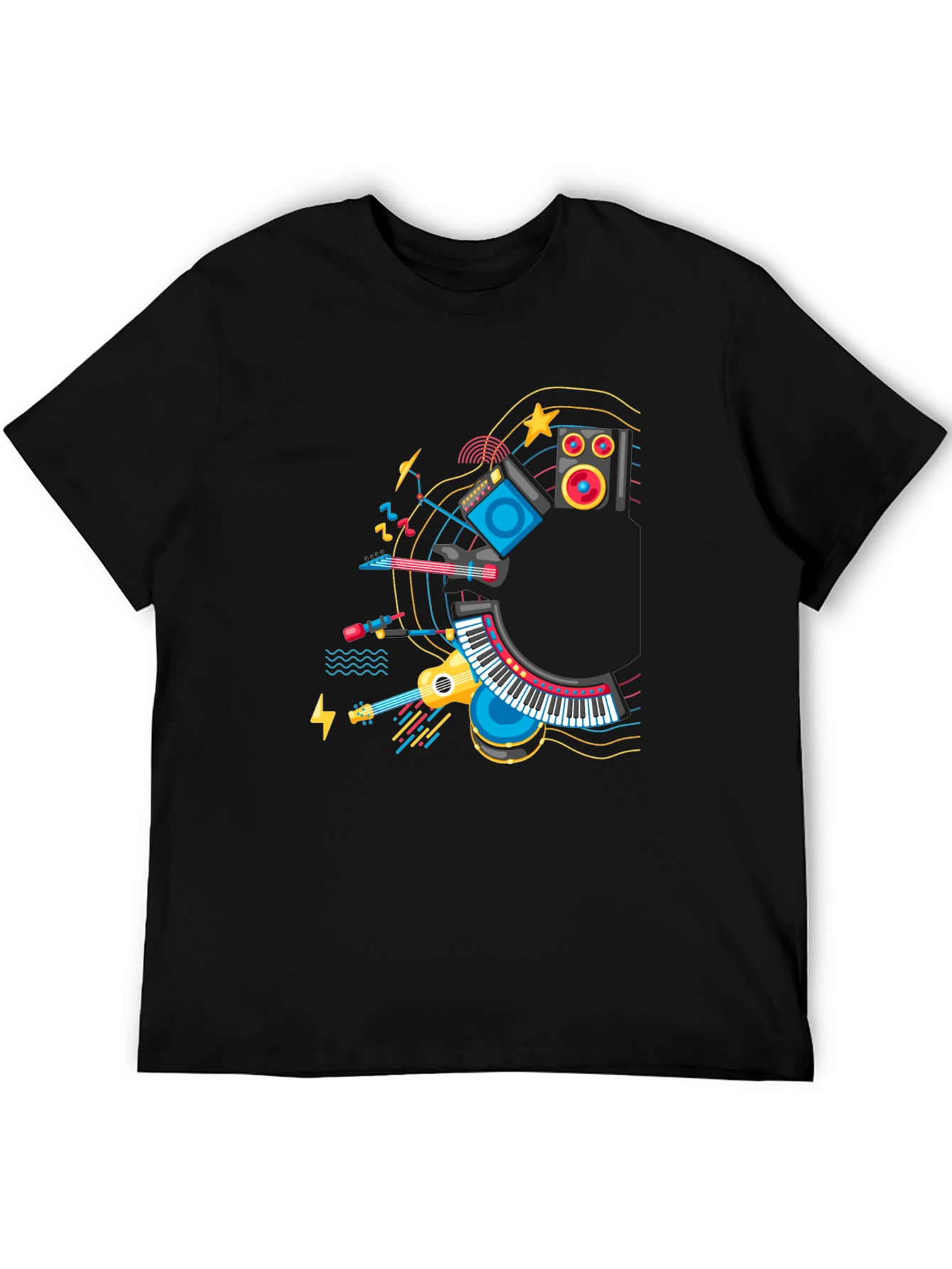 Music Lovers Graphic Tee - Black