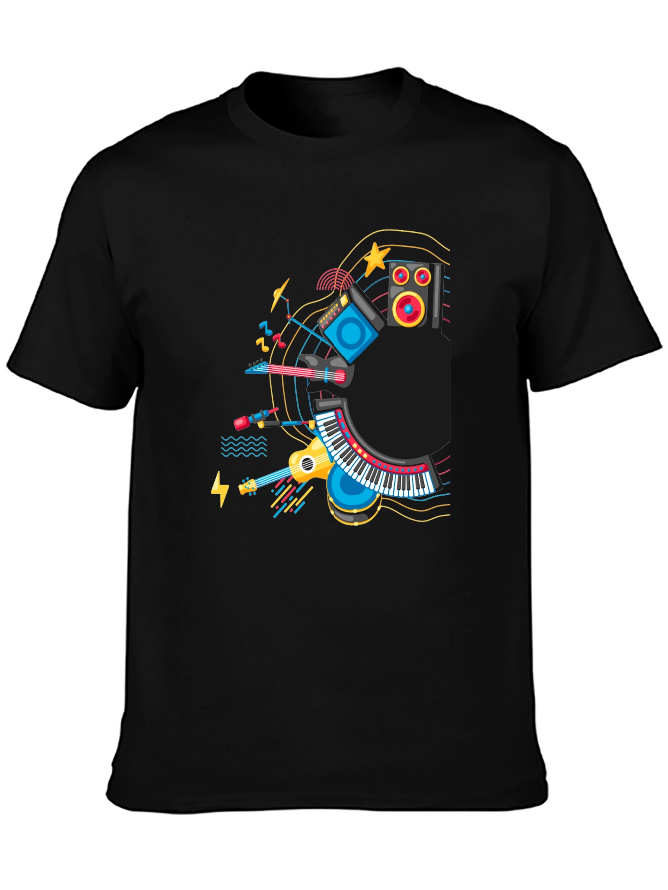 Music Lovers Graphic Tee - Black