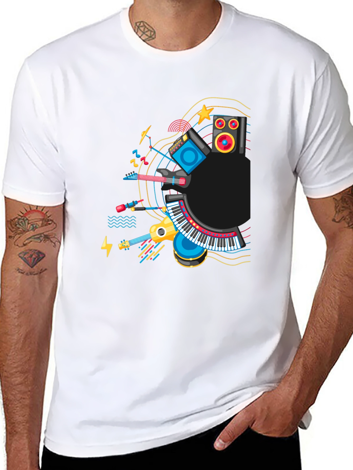 Music Lovers Graphic Tee - Black
