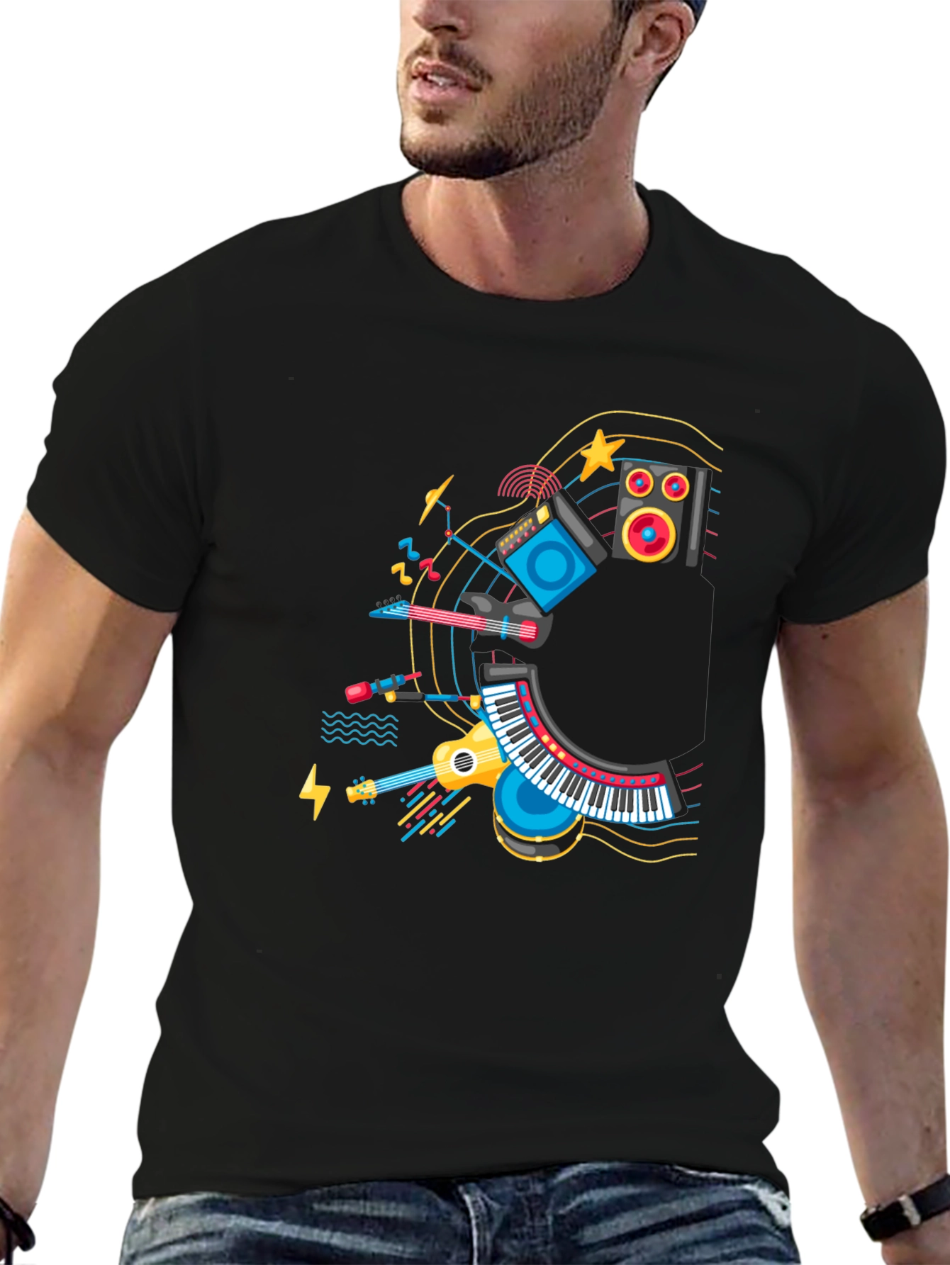 Music Lovers Graphic Tee - Black