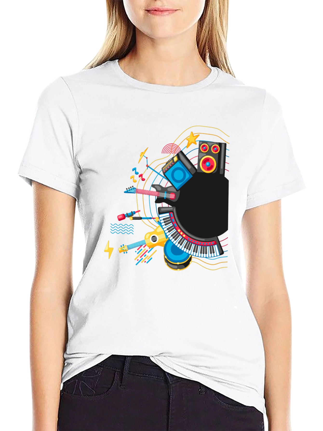 Music Lovers Graphic Tee - Black